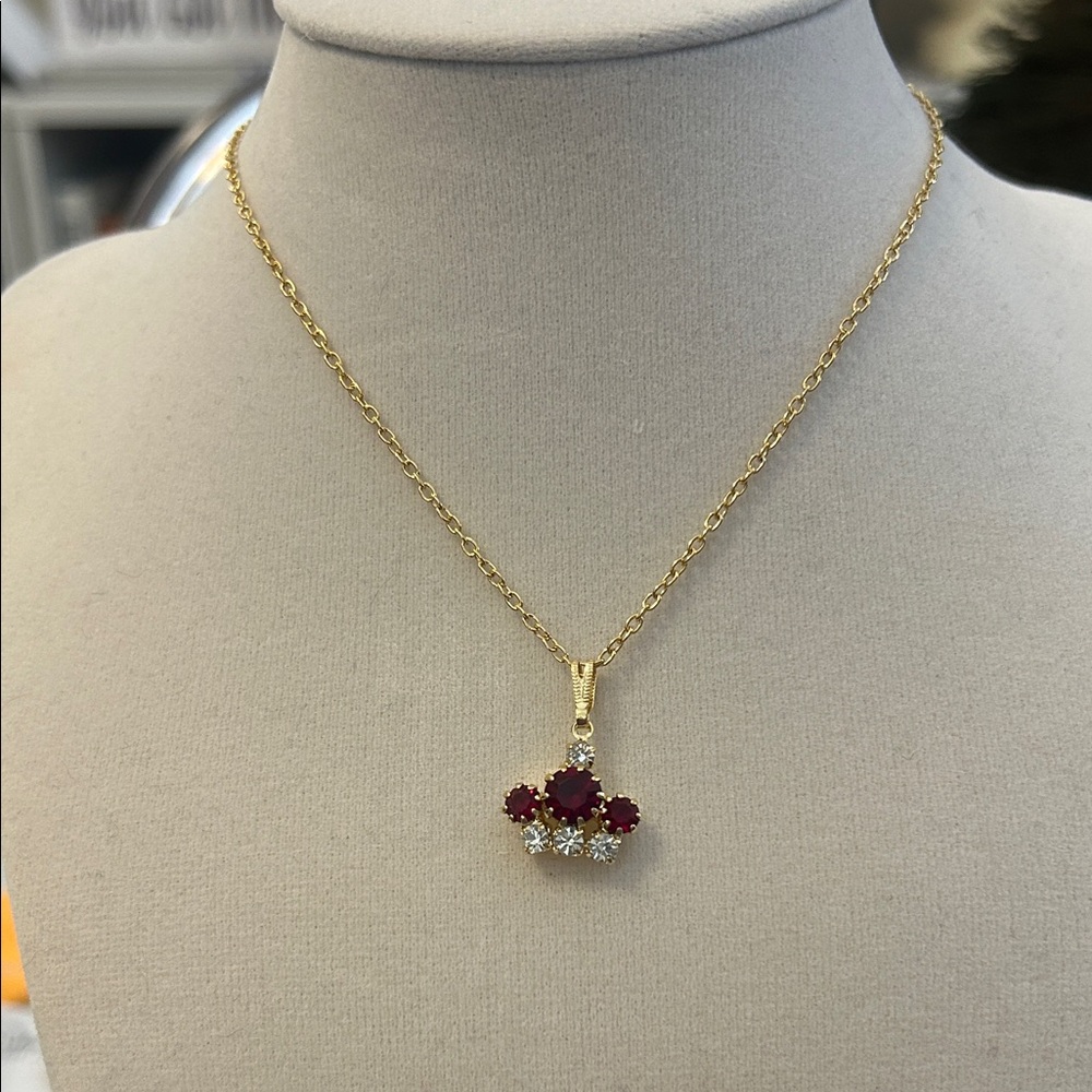 Park Lane Gold Necklace with Red and White Accents